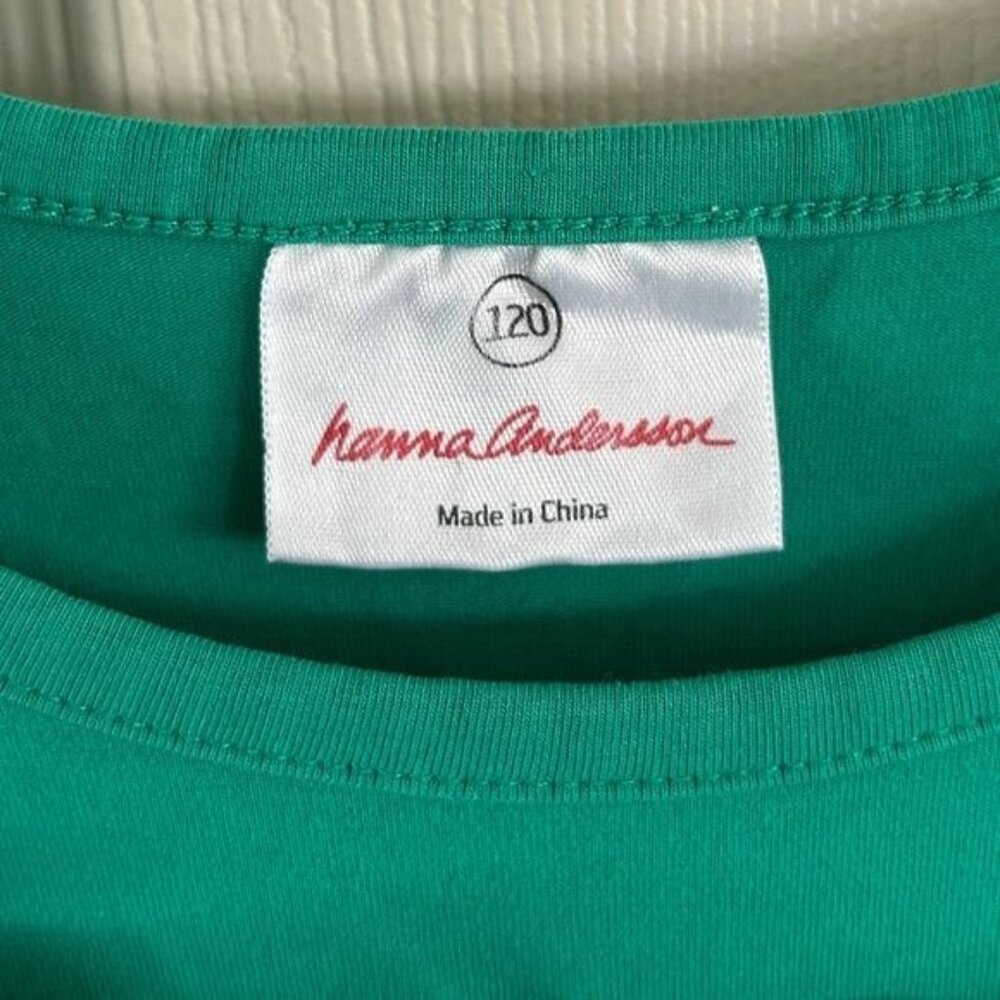 Hanna Andersson Green Ruffle Dress Sz 120 (US 6/7) - Picture 6 of 15